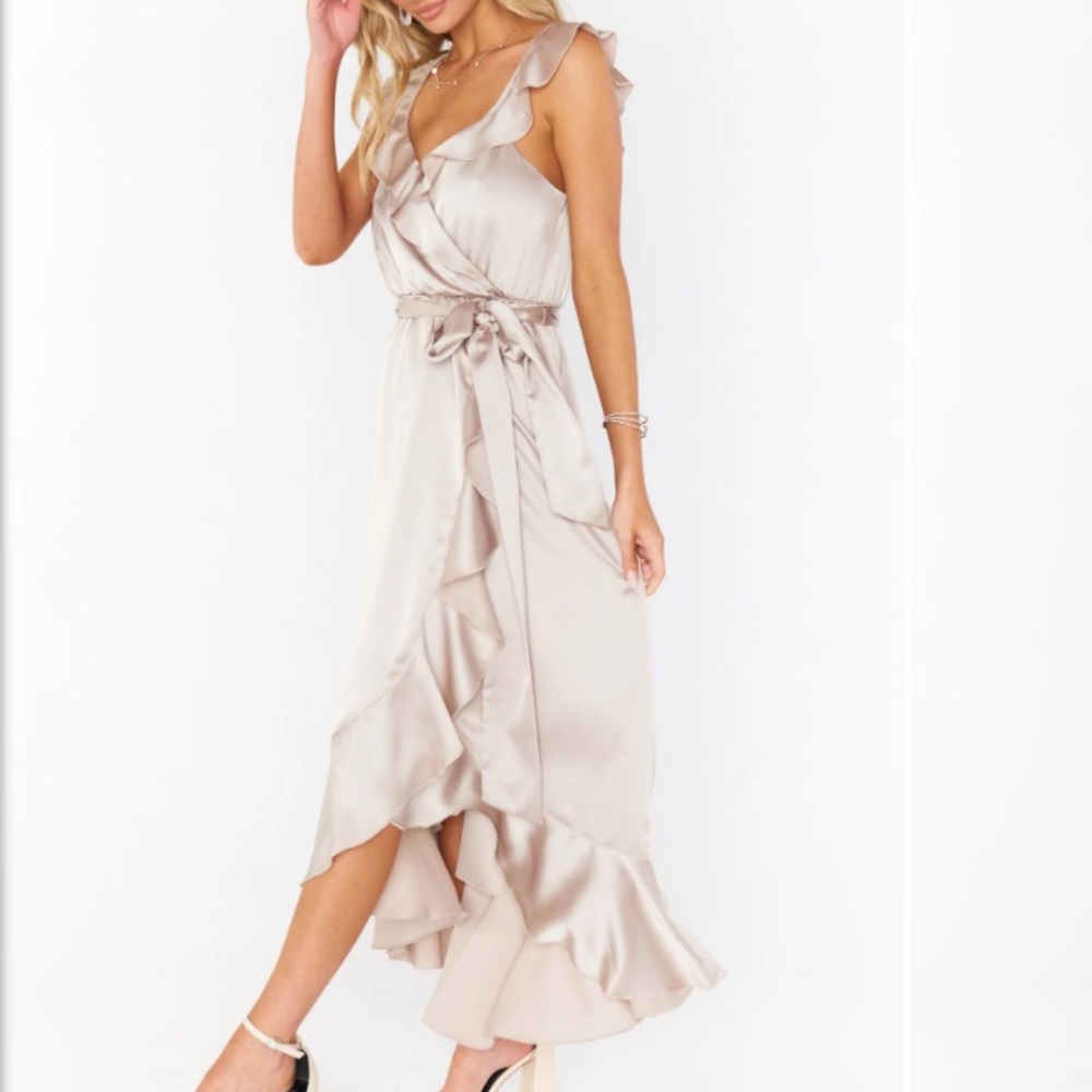 Show me your MuMu- Samantha Ruffle Wrap Dress Size Medium